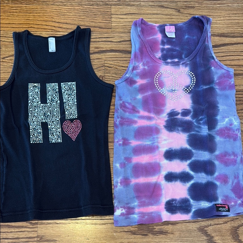 Black and Tie-Dye Kids Tank Tops